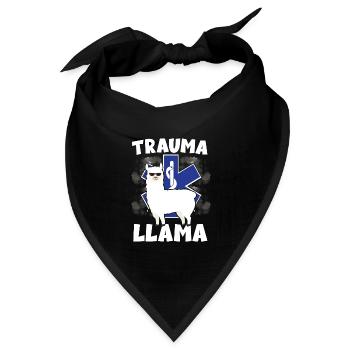 Trauma Llama Sanitäter Rettungsdienst - Bandana Dreieckstuch - Schwarz - Vorne