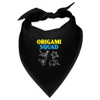Origami Squad Papierkunst Origami Papier Japanisch - Bandana Dreieckstuch - Schwarz - Vorne