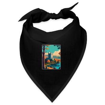 Killarney Nationalpark Irland Reiseposter - Bandana Dreieckstuch - Schwarz - Vorne
