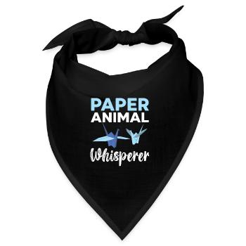 Papiertierflüsterer Papierkunst Japanische Kunst - Bandana Dreieckstuch - Schwarz - Vorne