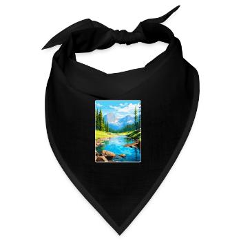 Aiguestortes I Estany de Sant Maurici Park Spanien - Bandana Dreieckstuch - Schwarz - Vorne