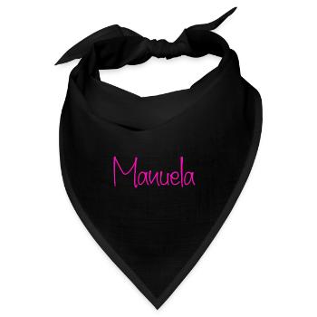 Manuela Handschrift Neon Pink - Bandana Dreieckstuch - Schwarz - Vorne