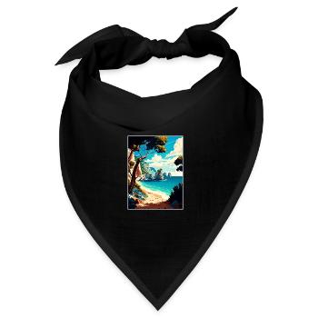 Zakynthos Griechenland Dekoration Griechisches Reiseposter - Bandana Dreieckstuch - Schwarz - Vorne