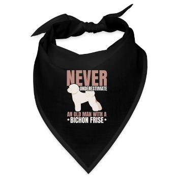 Bichon Frise Hundeliebhaber Hundezüchter Welpe Pfo - Bandana Dreieckstuch - Schwarz - Vorne