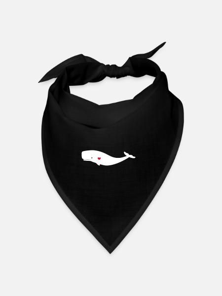 Wal weiss - Bandana Dreieckstuch - Schwarz