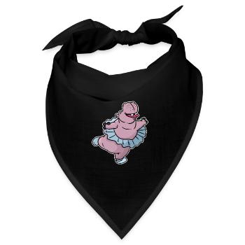Anmutiges Nilpferd Ballettstar - Bandana Dreieckstuch - Schwarz - Vorne