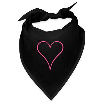 Herz Design neu Rosa - Bandana Dreieckstuch - Schwarz - Vorne
