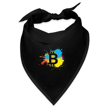 Bitcoin WasserfarbenBTC Crypto Moon - Bandana Dreieckstuch - Schwarz - Vorne