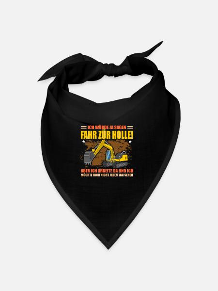 Baggerfahrer Lustig Bagger Straßenbau Baustelle - Bandana Dreieckstuch - Schwarz