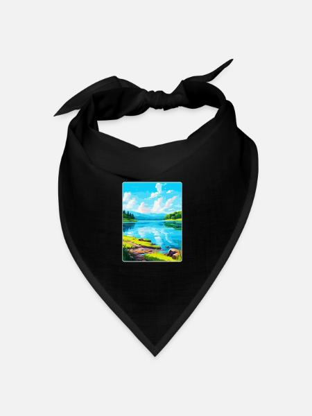 Lake Sainte Croix Frankreich Vintage Reiseplakat WPA - Bandana Dreieckstuch - Schwarz