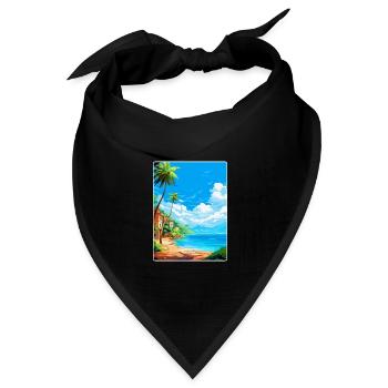 Palau Italien Vintage Reiseposter WPA Kunst Souvenir - Bandana Dreieckstuch - Schwarz - Vorne
