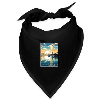 Pearl Harbor Hawaii Vintage Reiseposter Souvenir - Bandana Dreieckstuch - Schwarz - Vorne
