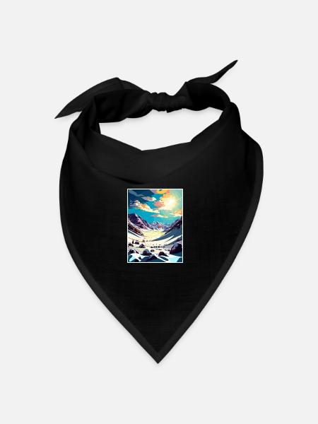 Obertauern Austria Vintage Reiseposter Souvenir - Bandana Dreieckstuch - Schwarz