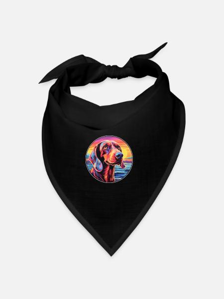 Norwegischer Jagdhund Rasse Bunte Karikatur Waterco - Bandana Dreieckstuch - Schwarz