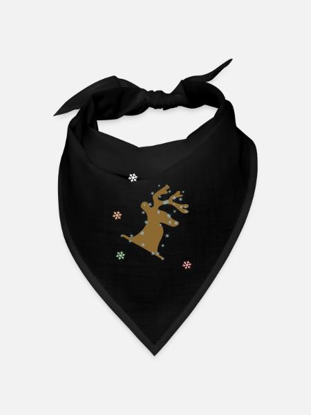 Elch, Weihnachten - Bandana Dreieckstuch - Schwarz