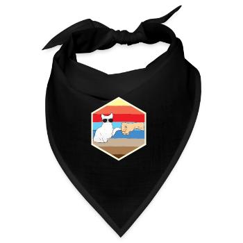 Katzenfreund Katzenliebhaber Cool Katze - Bandana Dreieckstuch - Schwarz - Vorne