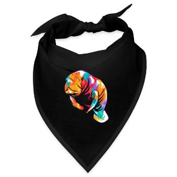 Gemächliche Seekuh Meeresgigant - Bandana Dreieckstuch - Schwarz - Vorne