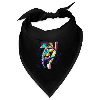 Furchtloser Gibbon Dschungelpfad - Bandana Dreieckstuch - Schwarz - Vorne