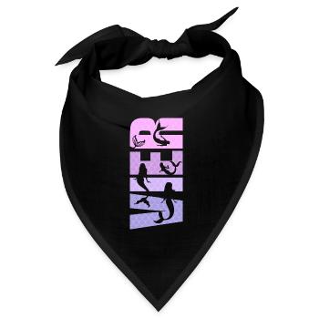 Kinder Geburtstag Mädchen 4 Jahre Meerjungfrau - Bandana Dreieckstuch - Schwarz - Vorne