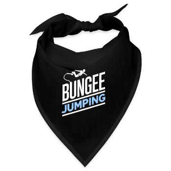  Bungee Jumper Geschenkidee, Bungy Jumps, Bungee - Bandana Dreieckstuch - Schwarz - Vorne