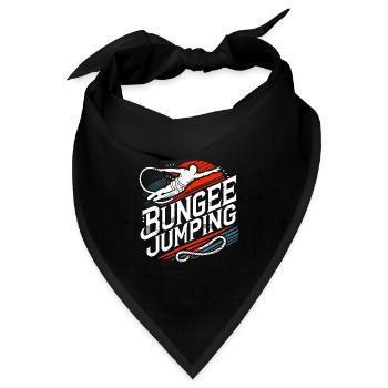  Bungee Jumper Geschenkidee, Bungy Jumps, Bungee - Bandana Dreieckstuch - Schwarz - Vorne