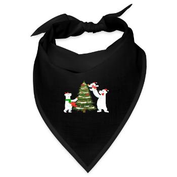 Eis-Weihnachtsbaumbären - Bandana Dreieckstuch - Schwarz - Vorne