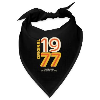 Jahrgang 1977 50. Geburtstag lustig Geschenk Retro - Bandana Dreieckstuch - Schwarz - Vorne