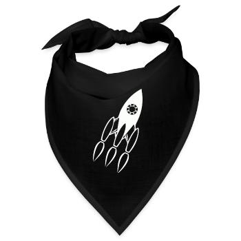 Minimalistische Rakete Feuer-Design - Bandana Dreieckstuch - Schwarz - Vorne