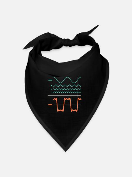Additive Synthese: Obertöne und Rechteckwelle - Bandana Dreieckstuch - Schwarz