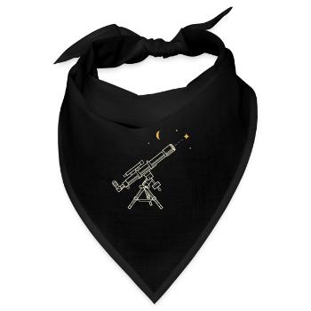 Linsenteleskop als technische Zeichnung - Bandana Dreieckstuch - Schwarz - Vorne