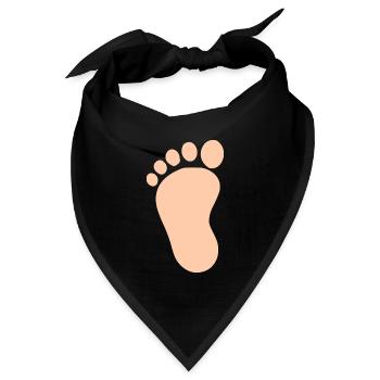 Babyfuß Geschenk zur Geburt Taufe - Bandana Dreieckstuch - Schwarz - Vorne