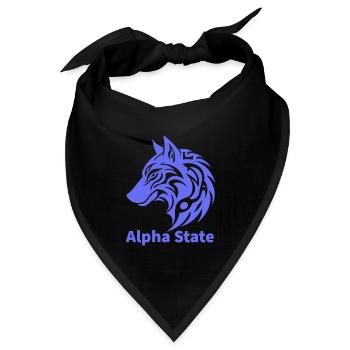 Alpha State Wolf-Emblem - Bandana Dreieckstuch - Schwarz - Vorne