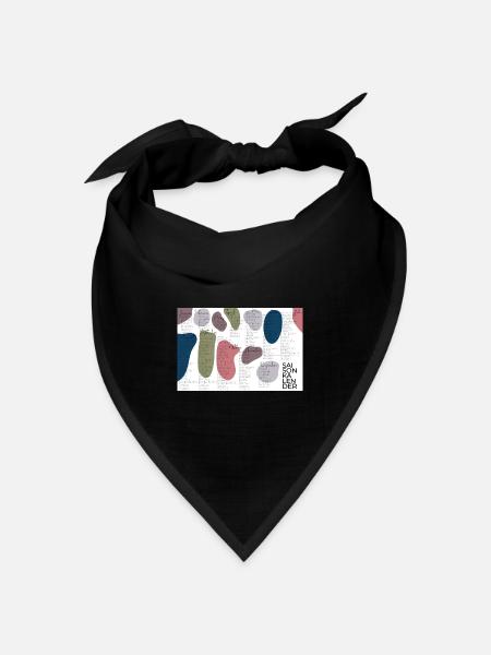 Saisonkalender. - Bandana Dreieckstuch - Schwarz