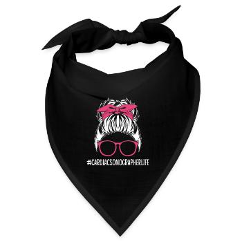 Kardiogramm Kardiographie Sonographie Ultraschall - Bandana Dreieckstuch - Schwarz - Vorne