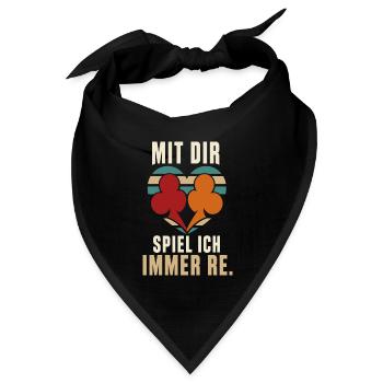 Mit dir spiel ich immer Re – Doppelkopf Paar - Bandana Dreieckstuch - Schwarz - Vorne