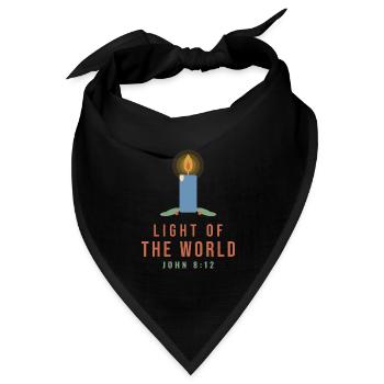 Light of the World – John 8:12 Candle - Bandana Dreieckstuch - Schwarz - Vorne