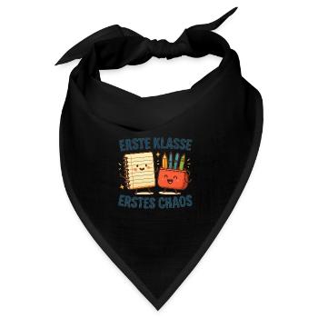 Geschenk für Lehrerin zum ersten Schuljahr - Bandana Dreieckstuch - Schwarz - Vorne