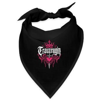 Trauzeugin Krone Hochzeit Braut - Bandana Dreieckstuch - Schwarz - Vorne