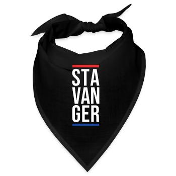 Stavanger City Fette Typografie - Bandana Dreieckstuch - Schwarz - Vorne