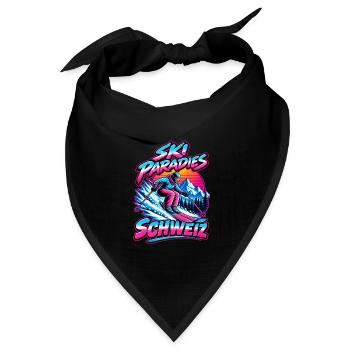 Ski Paradise Schweiz - Bandana Dreieckstuch - Schwarz - Vorne