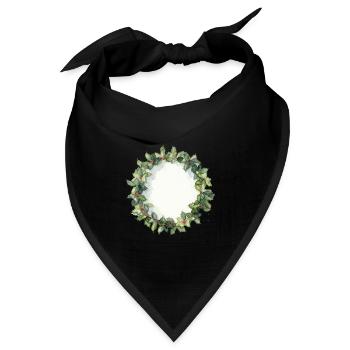 Wasserfarbener Christkranz - Bandana Dreieckstuch - Schwarz - Vorne