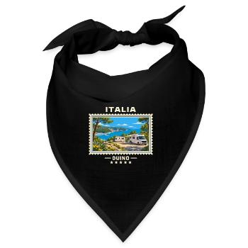 Italien Duino Camping Vintage Reisemarke - Bandana Dreieckstuch - Schwarz - Vorne