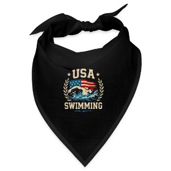 USA Swimming - Bandana Dreieckstuch - Schwarz - Vorne