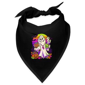Halloween Geist Pausenaufsicht Lehrkraft - Bandana Dreieckstuch - Schwarz - Vorne