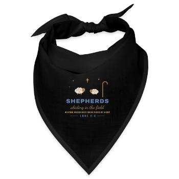Shepherds Abiding in the Field – Luke 2:8 - Bandana Dreieckstuch - Schwarz - Vorne