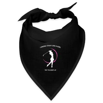 Golf wie ein Mädchen - Bandana Dreieckstuch - Schwarz - Vorne