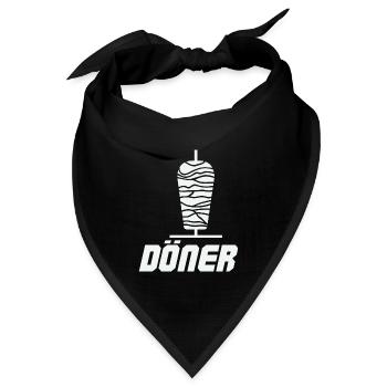 Döner Spieß Emblem - Bandana Dreieckstuch - Schwarz - Vorne