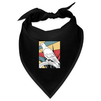 Taube Taubenjagd - Bandana Dreieckstuch - Schwarz - Vorne
