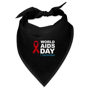 Rotes Band-Emblem zum Welt-AIDS-Tag - Bandana Dreieckstuch - Schwarz - Vorne