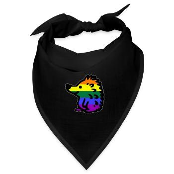 Igel LGBTQ bunt Regenbogenflagge - Bandana Dreieckstuch - Schwarz - Vorne